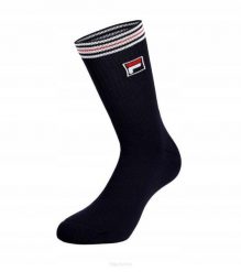 Skarpety tenisowe Fila Heritage Sport 1P. Czarne skarpetki Fila, bez wzorów, z elastanu. Za 29.00 zł.
