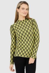 KENZO Dopasowany żółty sweterek w kratkę vichy. Żółte swetry Kenzo, s, bez wzorów, bez ramiączek. W wyprzedaży za 879.99 zł.