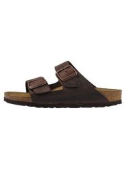 Birkenstock Skórzane klapki "Arizona" w kolorze brązowym rozmiar: 36. Brązowe klapki Birkenstock, bez wzorów, klasyczne, bez obcasa, bez zapięcia. Za 333.81 zł.