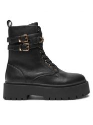 TWINSET Trapery 242TCP062 Czarny. Czarne traperki Twinset, bez wzorów, ze skóry, bez obcasa, bez zapięcia. Za 1,149.00 zł.