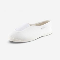 Second Life - Buty do gimnastyki dla dorosłych Domyos 300 - Stan Dopuszczalny. Białe buty treningowe DOMYOS, bez wzorów, z materiału, bez zapięcia, na jogę i pilates. Za 11.99 zł.