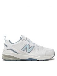New Balance Buty na siłownię 608v5 WX608WB5 Biały. Białe buty treningowe New Balance, bez wzorów, ze skóry, bez zapięcia, na fitness i siłownię. Za 319.99 zł.