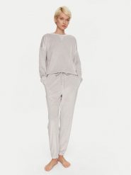 DKNY Piżama YI90034 Szary Relaxed Fit. Szare piżamy DKNY, l, bez wzorów, z syntetyku, bez kołnierzyka, bez ramiączek. Za 369.99 zł.