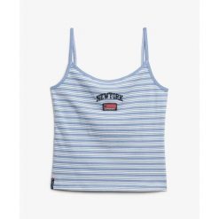 Damski tank top Superdry Athletic Essential. Niebieskie bielizna termoaktywna damska Superdry, bez wzorów, bez ramiączek. Za 177.00 zł.