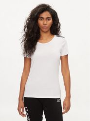 EA7 Emporio Armani T-Shirt 3DTT44 TJ6SZ 1100 Biały Slim Fit. Białe t-shirty EA7 Emporio Armani, xxl, bez wzorów, z bawełny, bez kołnierzyka, bez ramiączek. Za 269.99 zł.