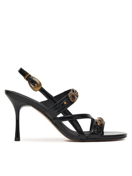 PINKO Sandały Vanda 01 SD0511 E037 Czarny. Czarne sandały Pinko, bez wzorów, ze skóry, bez obcasa, na szpilce, bez zapięcia. Za 934.99 zł.