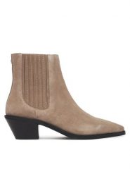 BOSS Botki Niara 50548781 Beżowy. Brązowe botki Boss, bez wzorów, ze skóry, bez obcasa, na płaskiej podeszwie, bez zapięcia. Za 1,199.00 zł.