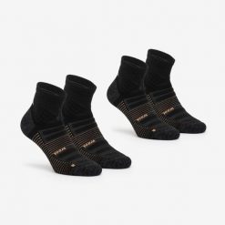 Skarpety turystyczne Quechua Hike 900 długie x2. Brązowe skarpetki QUECHUA, bez wzorów, z elastanu. Za 109.99 zł.