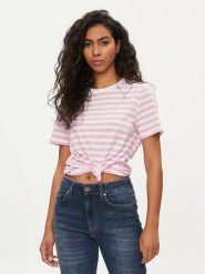 Pieces T-Shirt Ria 17146339 Różowy Regular Fit. Czerwone t-shirty Pieces, m, bez wzorów, z bawełny, bez kołnierzyka, bez ramiączek. Za 59.99 zł.