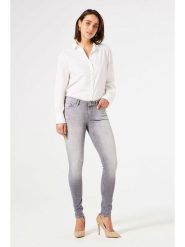 Garcia Dżinsy - Skinny fit - w kolorze szarym rozmiar: W29. Szare jeansy Garcia, z aplikacjami, z bawełny, klasyczne, z podwyższonym stanem. Za 127.95 zł.