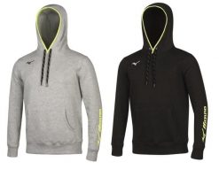 Bluza z kapturem Mizuno Team. Czarne bluzy Mizuno, xl, bez wzorów, z poliesteru, bez ramiączek, z kapturem. Za 270.50 zł.