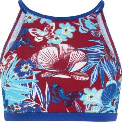 Biustonosz bikini "opaska" bonprix bordowo-niebieski z nadrukiem. Bikini bonprix. Za 44.99 zł.