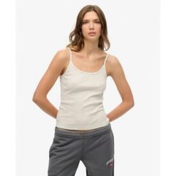 Top bez rękawów z odkrytymi ramionami dla kobiet Superdry Athletic Essentials. Szare topy sportowe Superdry, bez wzorów. Za 106.80 zł.