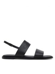 Calvin Klein Sandały Flat Sandal - He HW0HW02377 Czarny. Czarne sandały Calvin Klein, bez wzorów, ze skóry, bez obcasa, na płaskiej podeszwie, bez zapięcia. Za 289.99 zł.