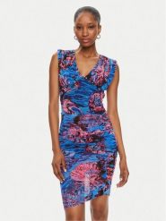 Pinko Sukienka koktajlowa Androgeo Abito 103224 A1OB Niebieski Slim Fit. Niebieskie sukienki Pinko, xs, bez wzorów, z syntetyku, wizytowe, bez kołnierzyka, bez ramiączek. Za 479.99 zł.