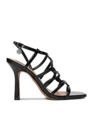 Nine West Sandały CEO-LS955066-23 Czarny. Czarne sandały Nine West, bez wzorów, z materiału, bez obcasa, na szpilce, bez zapięcia. Za 279.99 zł.