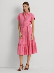 Lauren Ralph Lauren Sukienka koszulowa 200903086001 Różowy Regular Fit. Czerwone sukienki Lauren Ralph Lauren, bez wzorów, z bawełny, bez kołnierzyka, bez ramiączek, koszulowe. Za 779.99 zł.