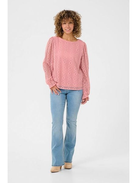Cream Bluzka "Valerie" w kolorze jasnoróżowym rozmiar: 40. Różowe bluzki Cream, bez wzorów, z koronki, bez kołnierzyka, bez ramiączek. Za 83.22 zł.