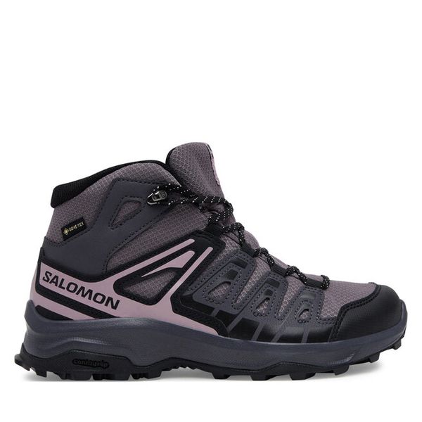 Trekkingi Salomon. Fioletowe buty sportowe lifestyle Salomon, bez wzorów, z gore-texu, sportowe, bez zapięcia. Za 499.99 zł.