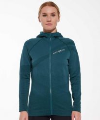 Bluza damska wełniana z kapturem Brubeck THERMO WOOL by Pustelnik. Zielone bluzy Brubeck, na zimę, m, bez wzorów, z dzianiny, z kapturem, do biegania. Za 439.00 zł.