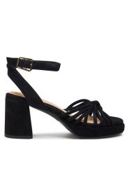 Clarks Sandały Ritzy75 Faye 26176327 Czarny. Czarne sandały Clarks, bez wzorów, ze skóry, bez obcasa, na słupku, bez zapięcia. Za 679.99 zł.