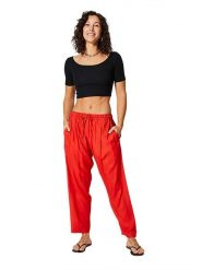 Aller Simplement Spodnie w kolorze czerwonym rozmiar: 34-40. Czerwone spodnie materiałowe Aller Simplement, bez wzorów, z materiału. Za 56.99 zł.