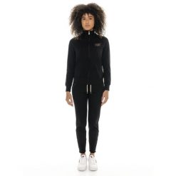 Bluza z bawełna z zamek błyskawiczny na co dzień. Czarne bluzy LEONE 1947 APPAREL, bez wzorów, z bawełny, bez kaptura, na fitness i siłownię. W wyprzedaży za 191.51 zł.