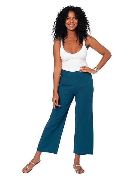 Aller Simplement Spodnie w kolorze niebieskim rozmiar: 38/40. Niebieskie spodnie materiałowe Aller Simplement, bez wzorów, z materiału, klasyczne, z podwyższonym stanem. Za 87.40 zł.