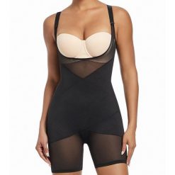Body modelujące push-up z elastycznego materiału Agatha. Czarne bielizna modelująca Intica, bez wzorów, z materiału. W wyprzedaży za 119.00 zł.