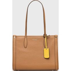 Kate Spade torebka skórzana kolor brązowy. Brązowe shopper bag Kate Spade, bez wzorów, na ramię, bez dodatków. Za 1,729.90 zł.