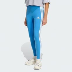 Legginsy Essentials 3-Stripes Cotton. Białe legginsy adidas, bez wzorów, sportowe. Za 115.99 zł.