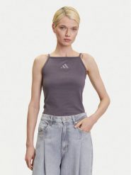Adidas Top ALL SZN Rib JJ1223 Szary Slim Fit. Szare topy adidas, m, bez wzorów, z bawełny, bez kołnierzyka, bez ramiączek. Za 99.99 zł.