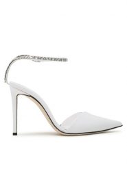 Giuseppe Zanotti Sandały I250002 Biały. Białe sandały GIUSEPPE ZANOTTI, bez wzorów, ze skóry, bez obcasa, na szpilce, bez zapięcia. Za 2,269.00 zł.