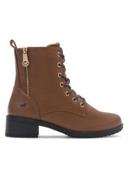 Mustang Botki 1402-502 Brązowy. Brązowe botki Mustang, bez wzorów, bez obcasa, na płaskiej podeszwie, bez zapięcia. Za 359.99 zł.