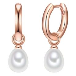 Valero Pearls Srebrne kolczyki kreole srebro wysokiej próby Perła hodowlana słodkowodna srebrny Kolczyki koła 1 ct Damski. Szare kolczyki Valero Pearls, z perłą, pozłacane. Za 389.99 zł.