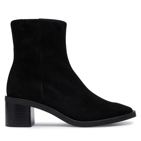 Botki Calvin Klein. Czarne botki Calvin Klein, bez wzorów, bez obcasa, na słupku, bez zapięcia. Za 799.99 zł.