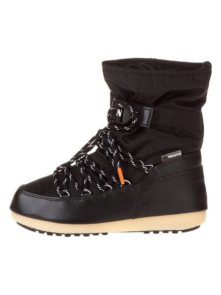 Moon Boot Botki zimowe "Loop" w kolorze czarnym rozmiar: 36. Czarne botki Moon Boot, bez wzorów, z materiału, bez obcasa, bez zapięcia. Za 374.23 zł.