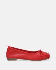 CZERWONE BALERINY Z PLECIONKĄ A520 RED. Czerwone baleriny Venezia, bez wzorów, ze skóry, bez obcasa, bez zapięcia. Za 239.00 zł.