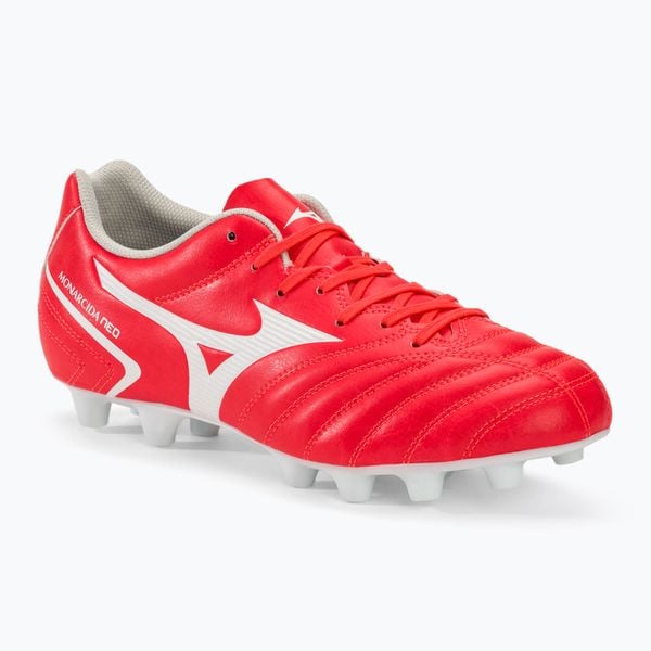 Buty piłkarskie Mizuno Monarcida Neo II Select FG. Czerwone buty treningowe Mizuno, bez wzorów, z materiału, bez zapięcia, do biegania. Za 189.99 zł.