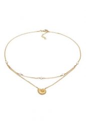 Elli Damski wisiorek z muszlą i słodkowodnymi perłami hodowlanymi z pozłacanego srebra próby 925 Sterling Silver Naszyjniki 1 ct. Szare naszyjniki Elli, z materiału, z perłą, pozłacane. Za 293.99 zł.