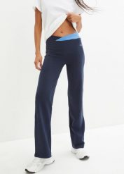 Bawełniane spodnie sportowe Bootcut (2 pary). Czarne spodnie dresowe bonprix, bez wzorów, z bawełny. Za 114.99 zł.
