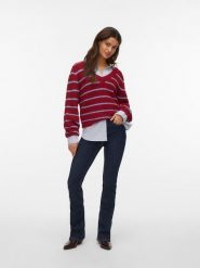 Vero Moda Sweter w kolorze bordowym rozmiar: XL. Czerwone swetry Vero Moda, s, bez wzorów, z materiału, bez ramiączek. Za 104.99 zł.