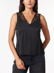 Scotch & Soda Bluzka w kolorze czarnym rozmiar: XS. Czarne bluzki Scotch & Soda, xs, bez wzorów, z koronki, bez kołnierzyka, bez ramiączek. Za 66.00 zł.