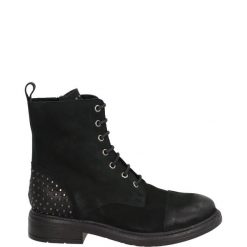 CZARNE BOTKI 3661 WASH NERO. Czarne botki Venezia, bez wzorów, z nubiku, bez obcasa, bez zapięcia. Za 299.00 zł.