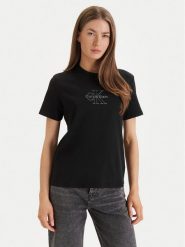Calvin Klein Jeans T-Shirt LV047F831G Czarny Regular Fit. Czarne t-shirty Calvin Klein Jeans, l, bez wzorów, z bawełny, bez kołnierzyka, bez ramiączek. Za 129.99 zł.