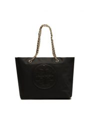 Tory Burch Torebka Ella Chain Tote 152313 Czarny. Czarne shopper bag Tory Burch, bez wzorów, z materiału, bez dodatków. Za 1,129.00 zł.