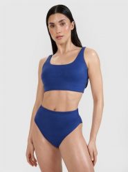 4F Góra od bikini damska - granatowa S. Niebieskie bikini 4f, bez wzorów, z elastanu, eleganckie. W wyprzedaży za 49.99 zł.