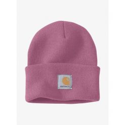 Czapka zimowa Carhartt Watch Hat - woodrose. Czerwone czapki zimowe Carhartt, bez wzorów, sportowe. Za 70.99 zł.