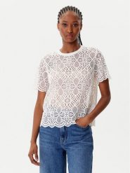 Morgan Bluzka 252-DEVY Beżowy Regular Fit. Brązowe bluzki Morgan, s, bez wzorów, z syntetyku, bez kołnierzyka, bez ramiączek. Za 179.99 zł.