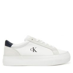 Tenisówki Calvin Klein Jeans. Białe trampki Calvin Klein Jeans, bez wzorów, z jeansu, bez zapięcia. Za 399.99 zł.